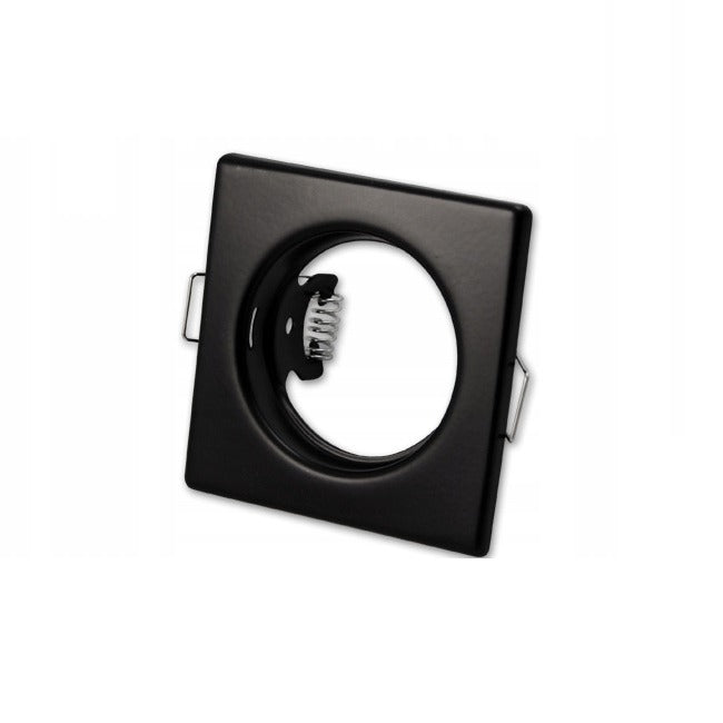 Inbouw spot GU10 - Staal - 74mm - Vaste armatuur vierkant - Zwart Inbouw spot GU10 - Staal - 74mm - Vaste armatuur vierkant - Zwart